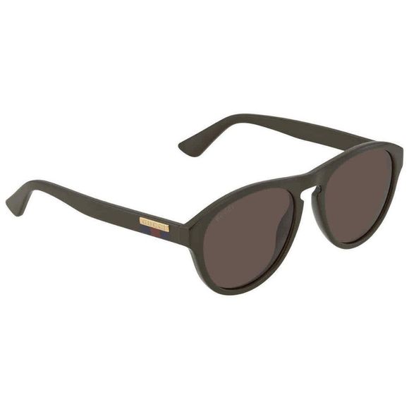 NEW Gucci Black and Brown Round Brown Men's Sunglasses - Picture 1 of 4